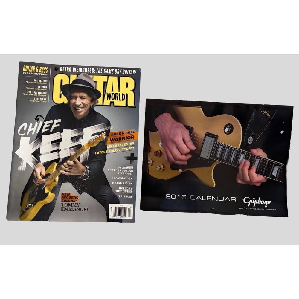 Guitar World Dec 2015 Keith Richards Vol 37 No 13 Iron Maiden + 2016 Calendar